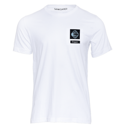 College Crewneck T-Shirt White/Black Bio-Shirt