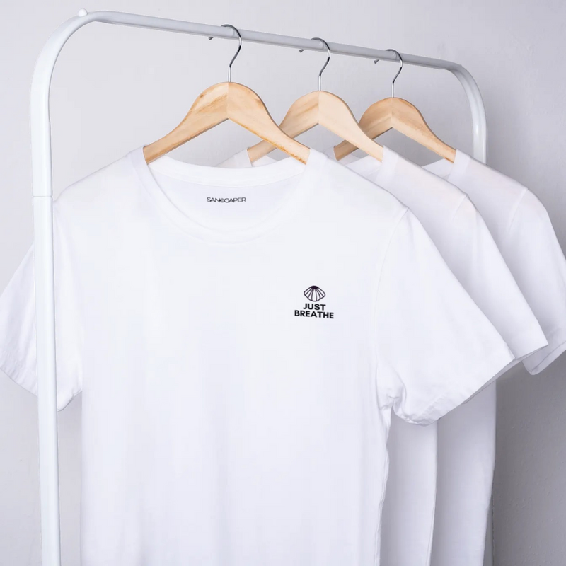 Baltic Crewneck Just Breathe White/Black Bio-Shirt