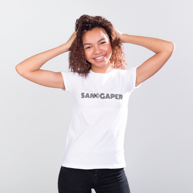 College Crewneck Sandgaper Two  White/Black Bio-Shirt