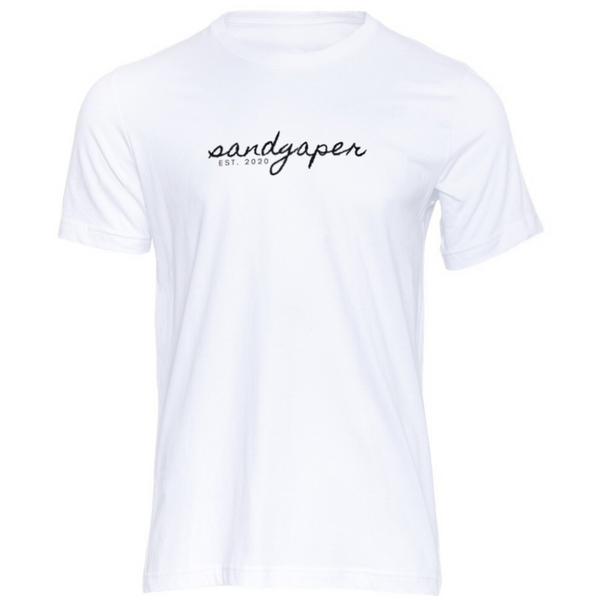 College Crewneck Sandgaper EST. 2020 White/Black Bio-Shirt